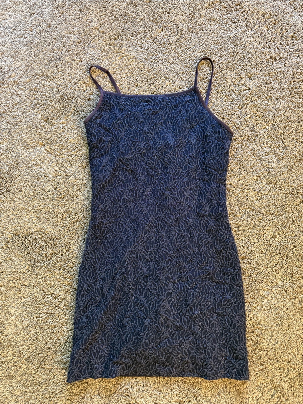 Vintage Navy Lace Spaghetti Strap Dress